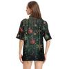 Women's Fashion Casual Lapel Short Sleeve Print Shirt Women's Button Up Tops