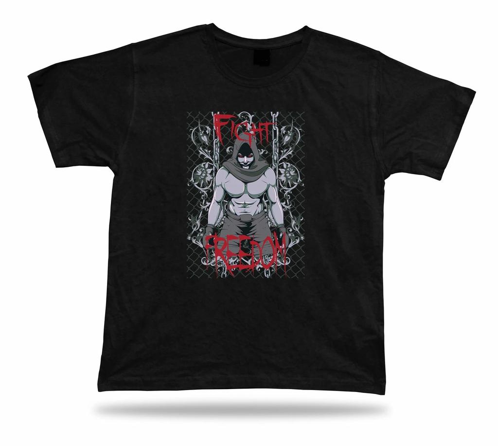Tshirt Tee Shirt Birthday Gift Idea Fight Freedom Dark Boxing Evil Chain Creepy