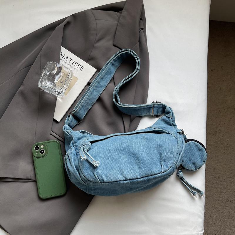 Denim Bag Women's Large Capacity Shoulder Bag Lightweight Crossbody Bag