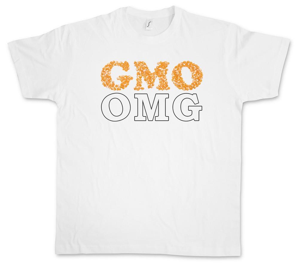 GMO ANTI GENTICALLY MODIFIED FOOD T-SHIRT - vegetarian Vegan Fun OMG