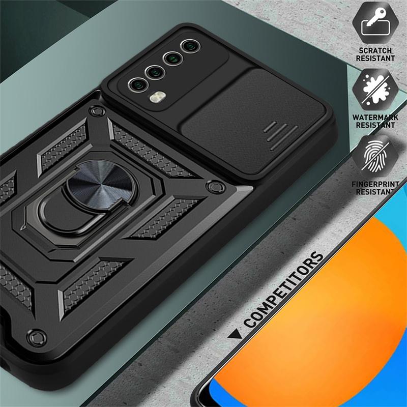 For Huawei P Smart 2021 Case Kickstand Armor Magnetic Car Holder Phone Cases For Huawei PSmart 2021 PPA-LX2 Ring Back Cover