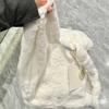 Schoolbag1011 Ears Cute Winter Backpack Drawstring Large Capacity Rivets New Furry Casual Backpack Versatile