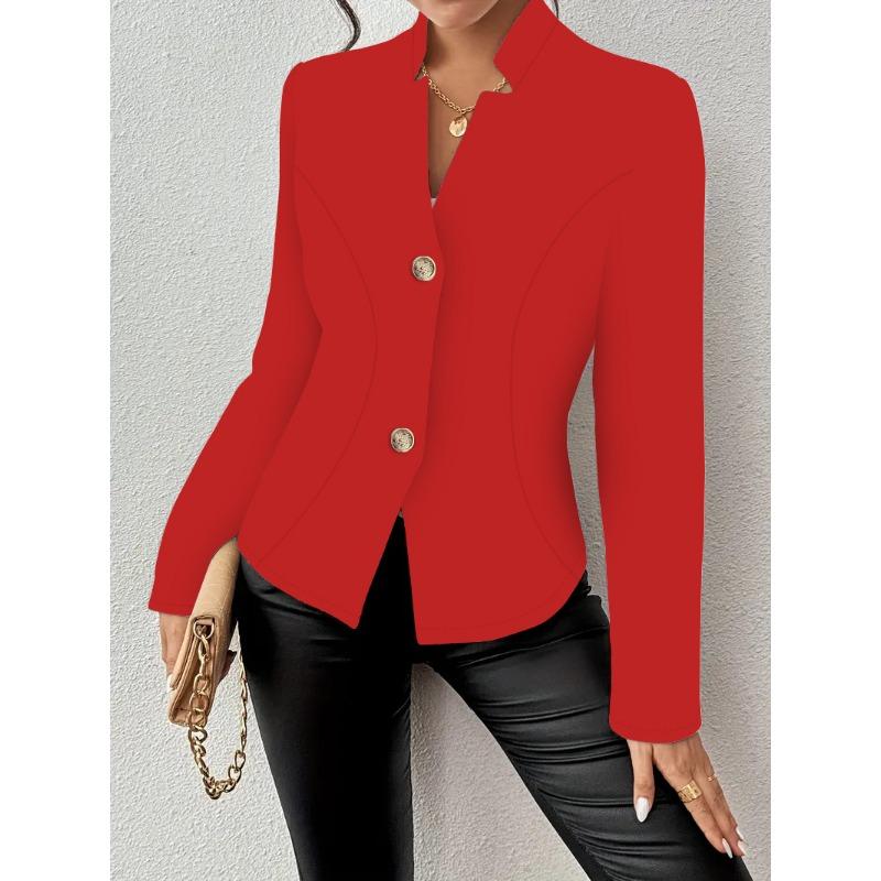 Women S Slim Fit Solid Color Long Sleeve Blazer Jacket