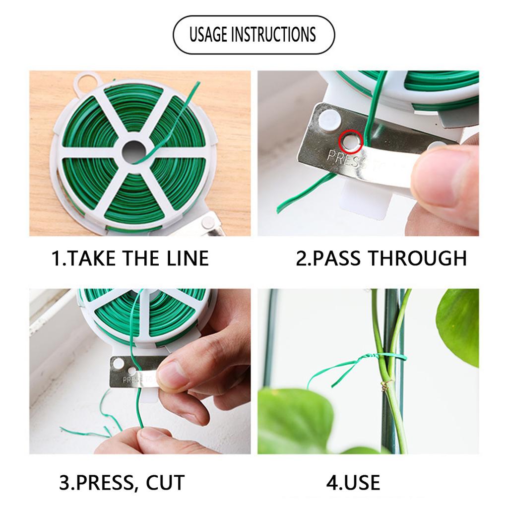 50M Multifunctional Gardening Wire Binding String, Vine Trellis Fixing Device, Fine Wire Plastic-coated Wire, Flower Rack Binding Thread