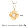 TOHM Fashion Jewelry Stainless Steel Necklace with Pearl,elegantl Flower Clavicle Chain for Women Non-fading Plated with Gold