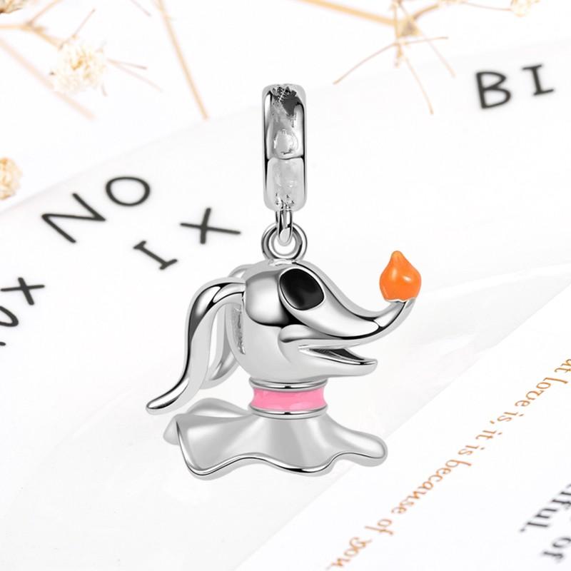 DIY Sparkling Paw Print Charm Beads for Pet Cat Dog Bracelets Jewelry Gifts Accessories