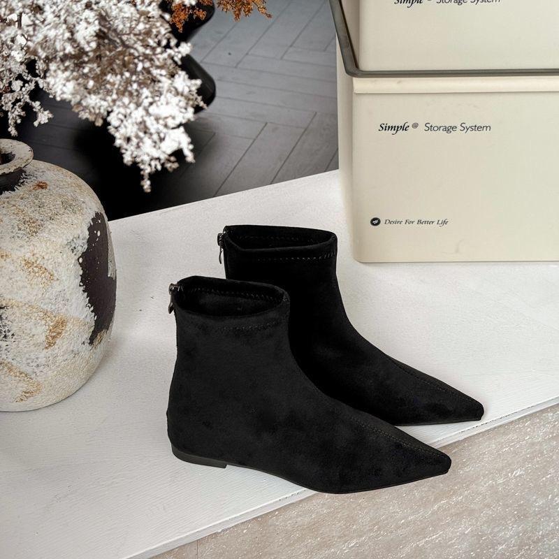 Rad comfort flat daily temperament thin boots winter short boots women's boots pointed beauty