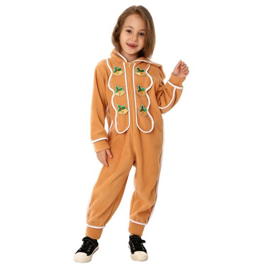 Christmas Onesie Costume for Kids Gingerbread Man/Santa/Green Elf Cosplay Outfit