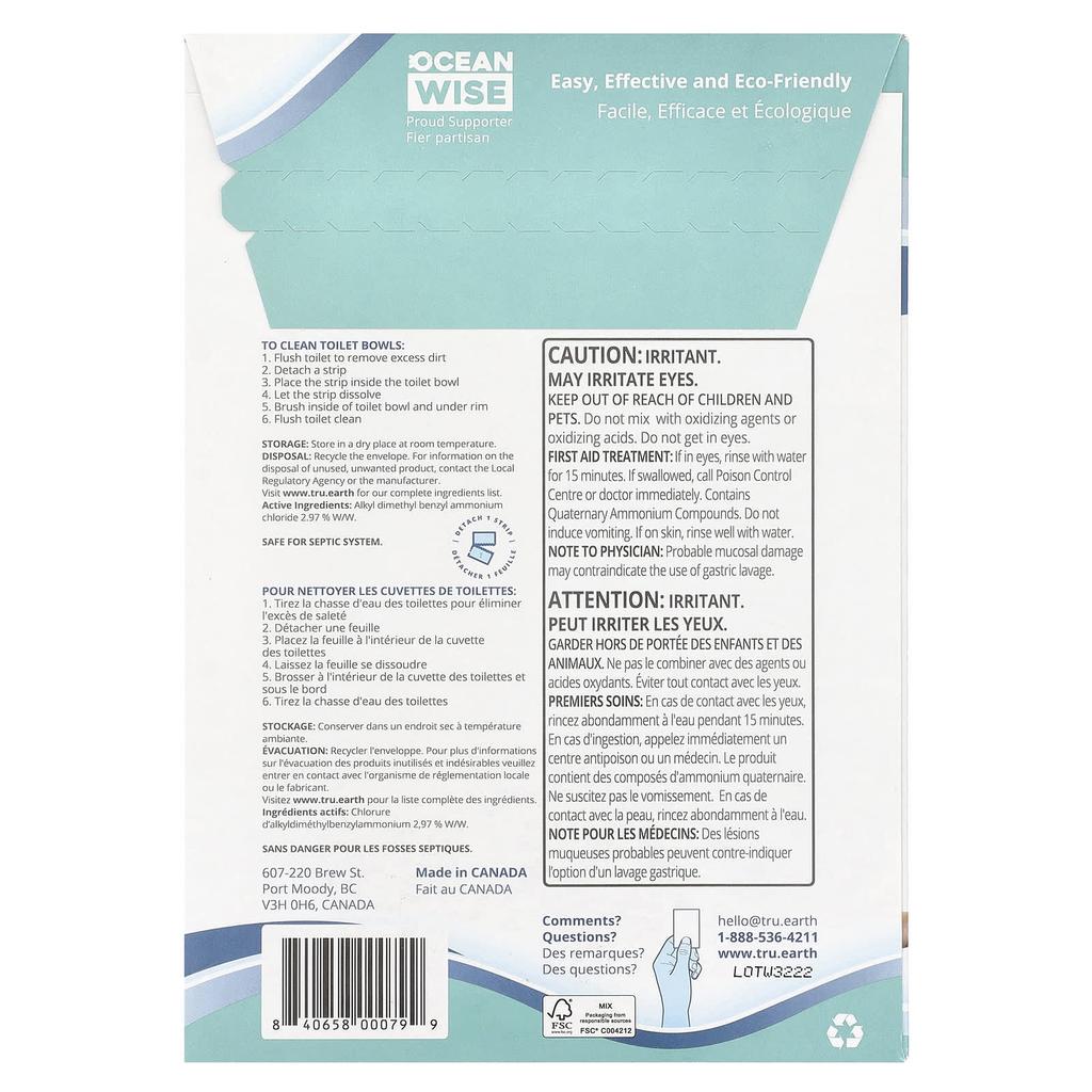 Toilet Cleaner Eco-Friendly Strips, High Concentration, 12-Count