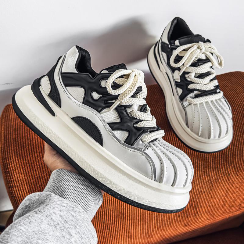 Men's Thick Soled Trendy Versatile Casual Shoes Street Style Date Wear Daily Commuting Wear, Outdoor Travel Shoes