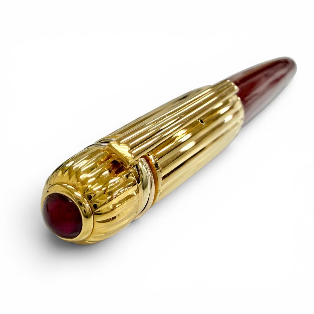Very Good Cartier Fountain Pen Pasha De Cartier Trinity Red Gemstone 18K Used