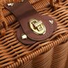 Mini Suitcase Box PE Rattan Hand Woven Rectangular Storage Basket with Handle for Travel Themed Party Wedding Decoration