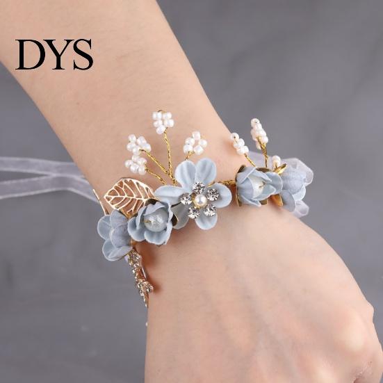 Wrist Corsage Elegant Comfortable Touch Anti-Wear Bride Bridesmaid Bracelet Flower for Wedding Engagement
