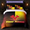 Watford FC Custom Name Text Bedding Set 1 Duvet Cover+2 Pillowcases Soccer Logo Personalized Gift For Special Occasion Bedroom Decor