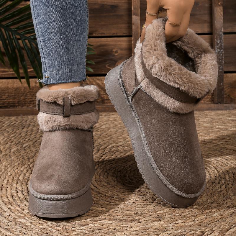 

Мода 2025 Осень/Зима Новая Женская Мода Горячий Продавец Ботинки Повседневные Универсальные Круглый Носок Теплые на Флисовой Подкладке Толстая Подошва Зимние Ботинки 42 хаки