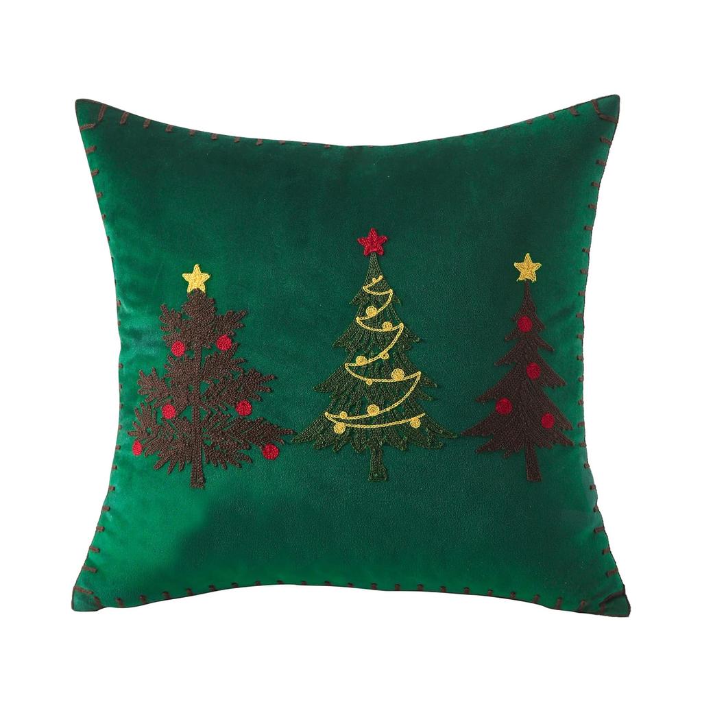 Christmas Tree Cushion Cover Christmas Living Room Decoration Embroidered Pillow Cover 45*45cm