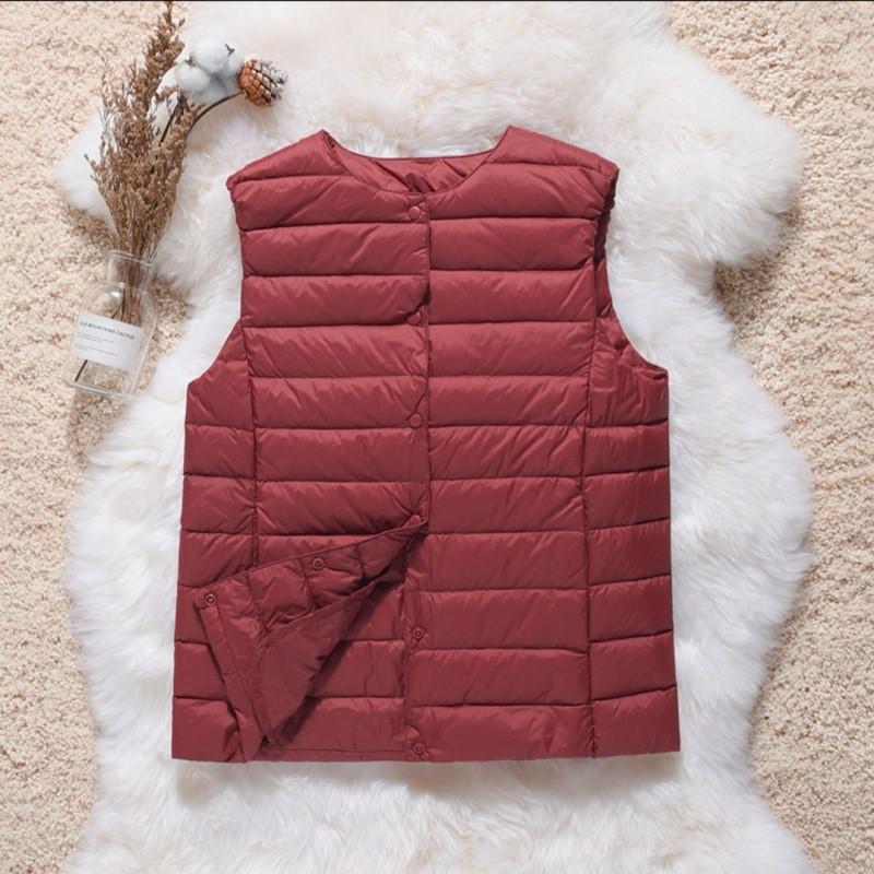 Womens Short Lightweight Down Vest 2026 Fall Winter Thin Warm Puffer Without Sleeves Slim Fit Urban Style