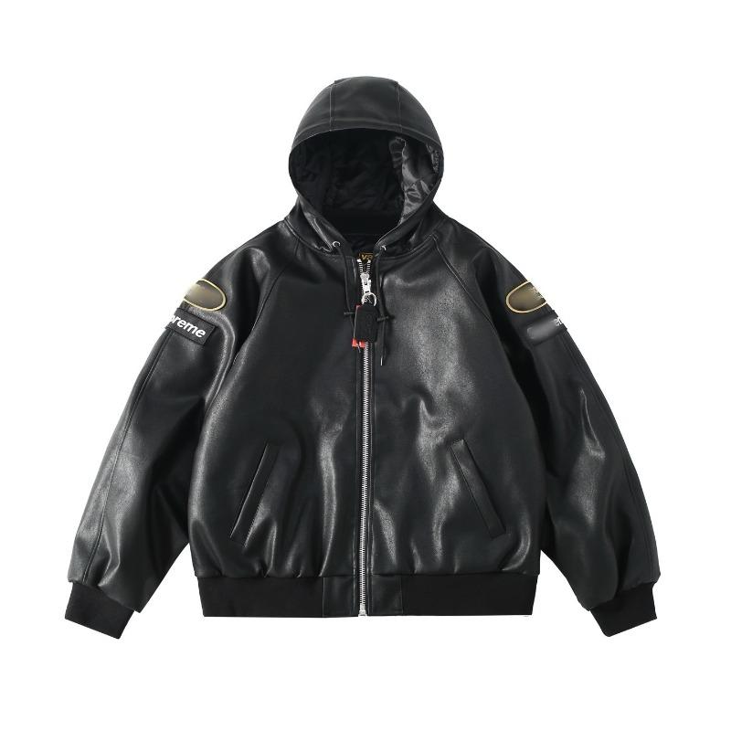 Men's and women's alphabet decal waterproof hooded zipper jacket