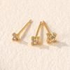 Ladies Romantic Fashionable Small Flower Earrings Daily Casual Delicate 3pcs/Sale Shiny CZ Piercing Jewelry Party Birthday Gifts