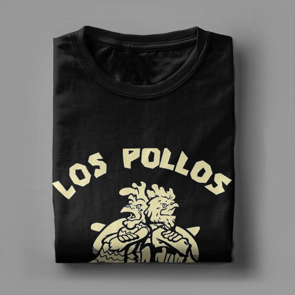 Los Pollos Hermanos Chicken Christmas T Shirt for Men Pure Cotton T-Shirts Round Collar Breaking Bad  Tees Short Sleeve Clothing