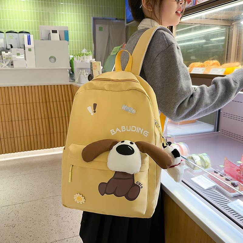 Four-Piece Backpack Set Puppy Student Schoolbag Unisex Large Capacity Backpack
