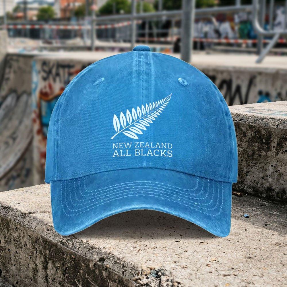 New Zealand All Blacks Vintage Washed Baseball Cap Unisex Unisexs Womens Fun Print Casual Hat Gift