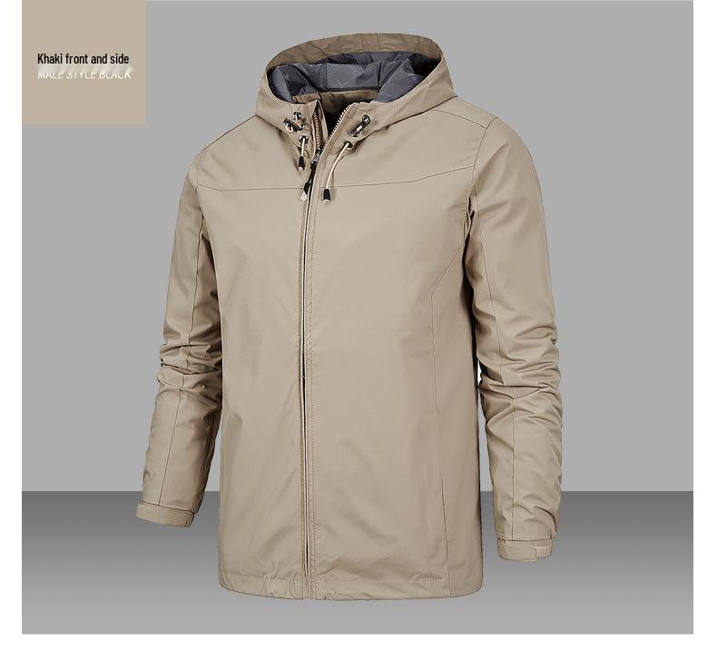 Men's Lightweight Waterproof Windbreaker Jacket - Perfect for Spring/Autumn, Fishing, Hiking, and Outdoor Activities