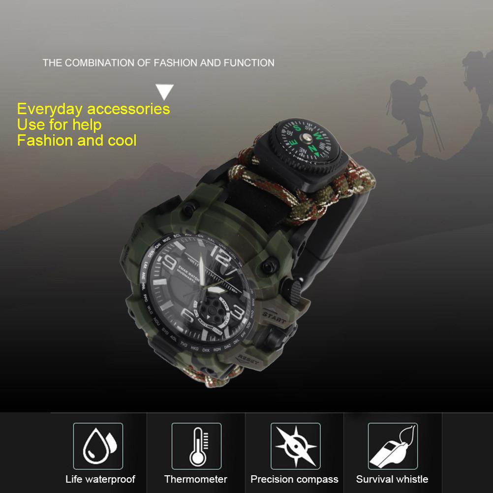Pánské digitální hodinky pro horolezectví Venkovní vodotěsné sportovní hodinky Elektronické náramkové hodinky s kompasem