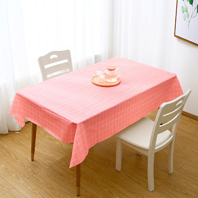 Pastoral Style PEVA Plaid Rectangular Tablecloth - Thick Disposable Picnic Mat
