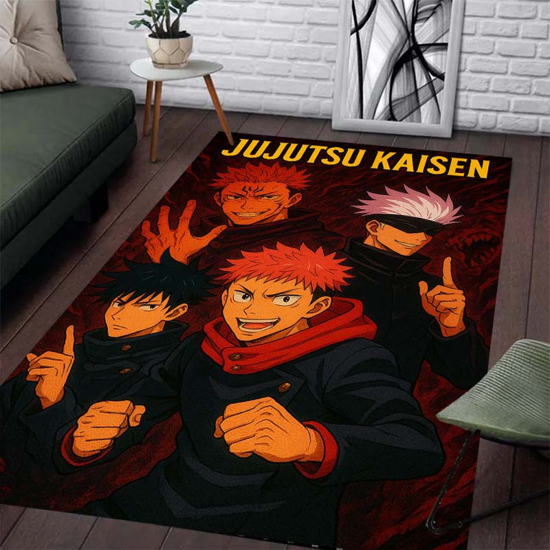 Tappeto con Bellissimo Motivo Jujutsu Kaisen - Tappeto Antiscivolo per Cucina e Esterno, Decorazione per la Casa e la Camera da Letto, Regalo di Compleanno