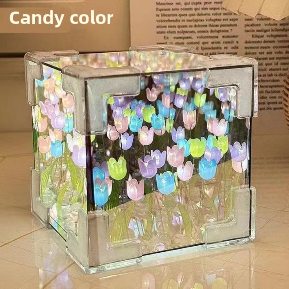 Tulip Night Light Girl Gift for Girlfriend DIY Material Handmade Flower Sea