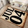 Rustic JUL 04 American Independence Day Rug with Bold Black Text Suitable for use as an anti-slip for living room bedroom sofas