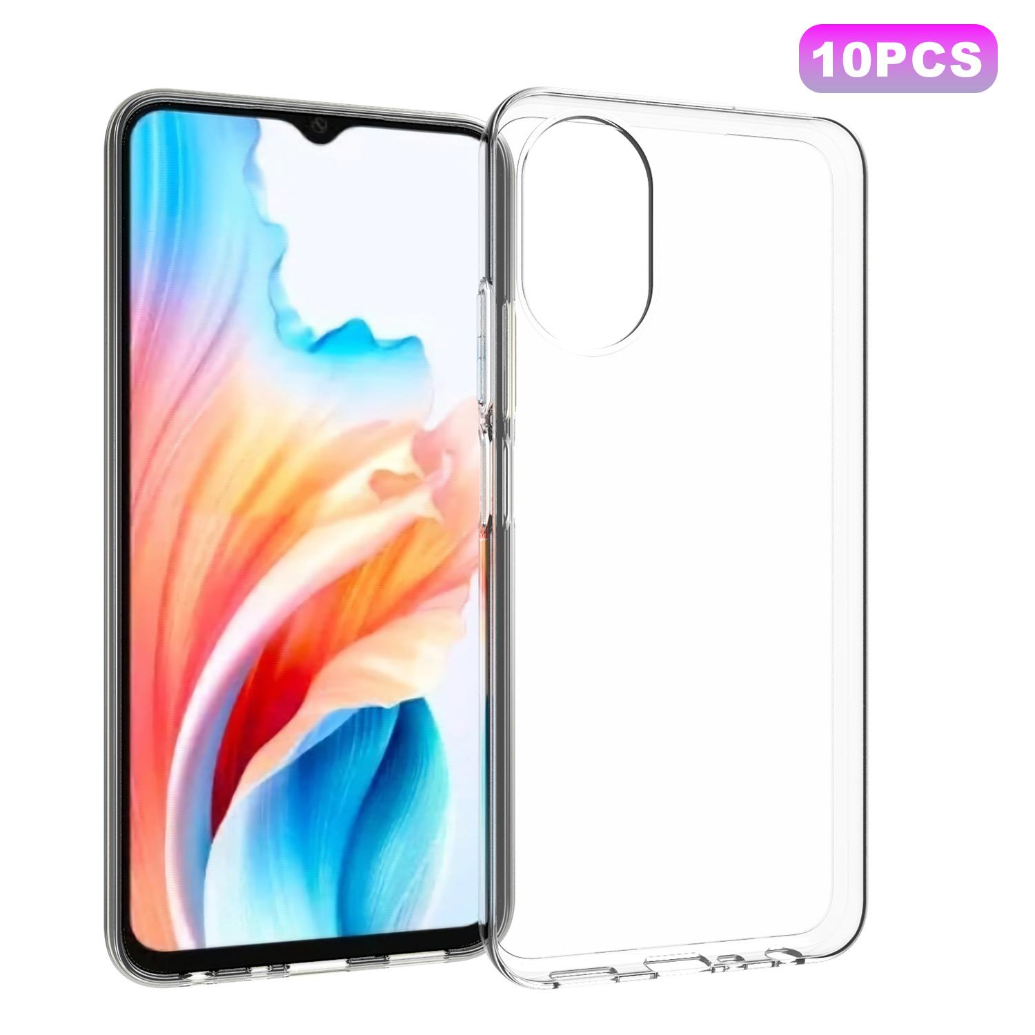 

10Pcs/Pack For Oppo A18 4G/A38 4G Cell Phone Cover Inner Watermark-Free Texture TPU Mobile Case A