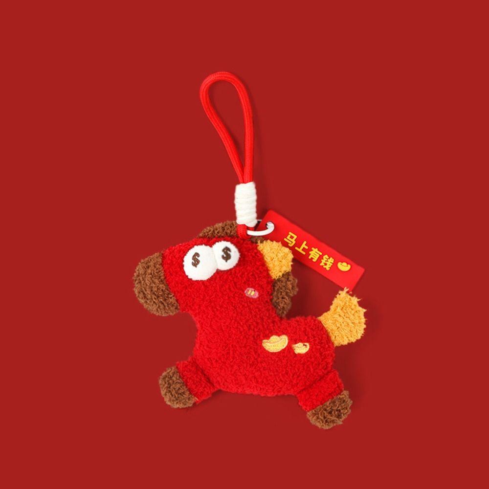 Cartoon Pony Dolls Keychain Funny Bag Hanging Charm Portable Plush Horse Keychain  Bag Decor