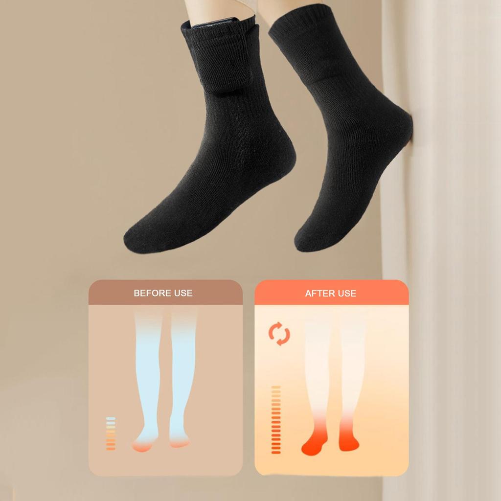 unisex Electric Heated Socks Quick Heating Foot Warmer Long Warm Winter Socks Breathable USB Heated Socks For Outdoor Ski