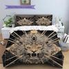 Black and White Lion Pattern Bedding Quilt Set  Home Decoration  Gift (1 * duvet cover + 2 * pillowcase  without core)