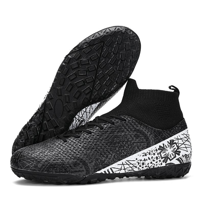 Men's and women's high-top breathable football shoes Artificial turf training sports shoes Comfortable and wear-resistant
