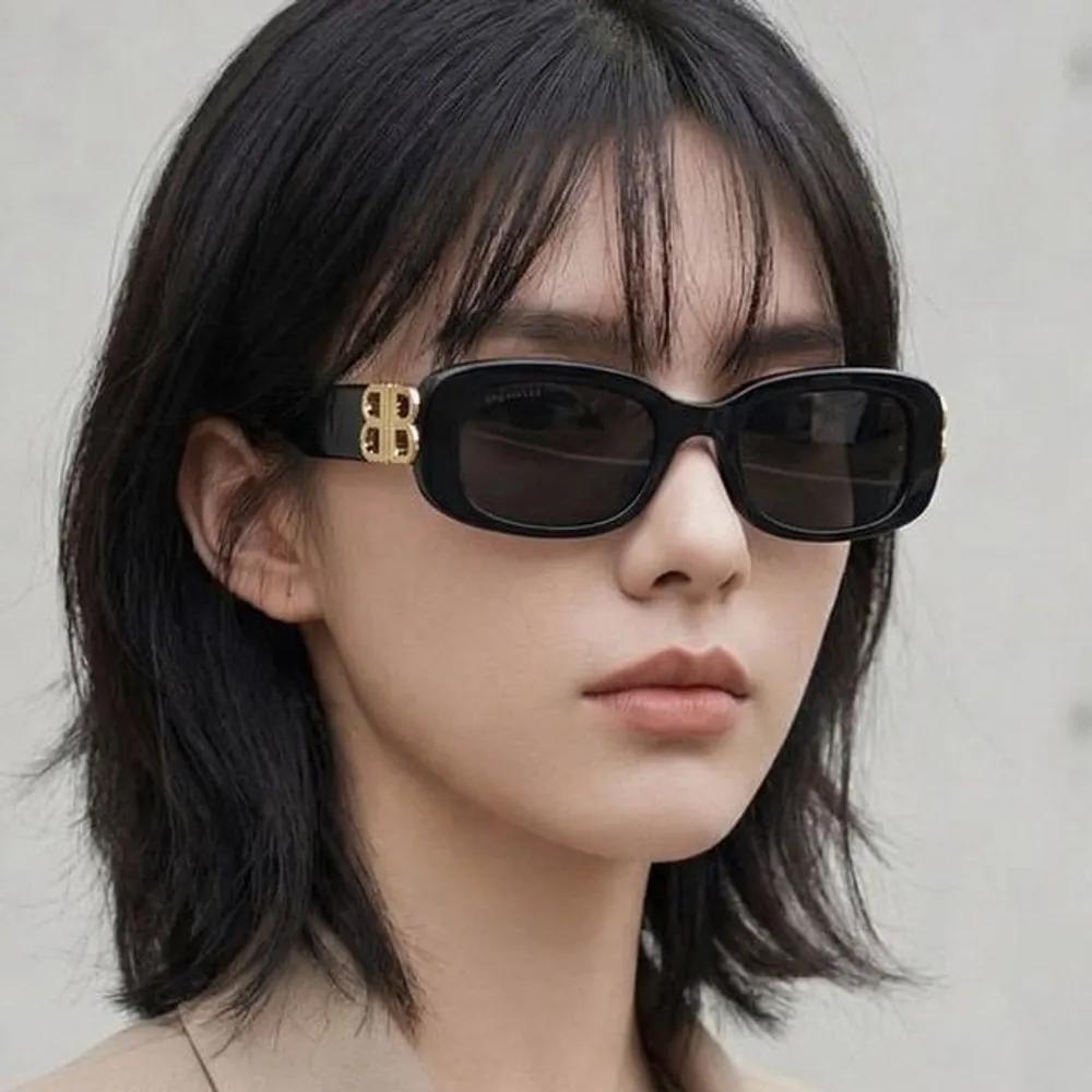 

Balenciaga Sunglasses BB0310SK 001 Rectangular Horn-rimmed Geek Chic Fashion Men Women