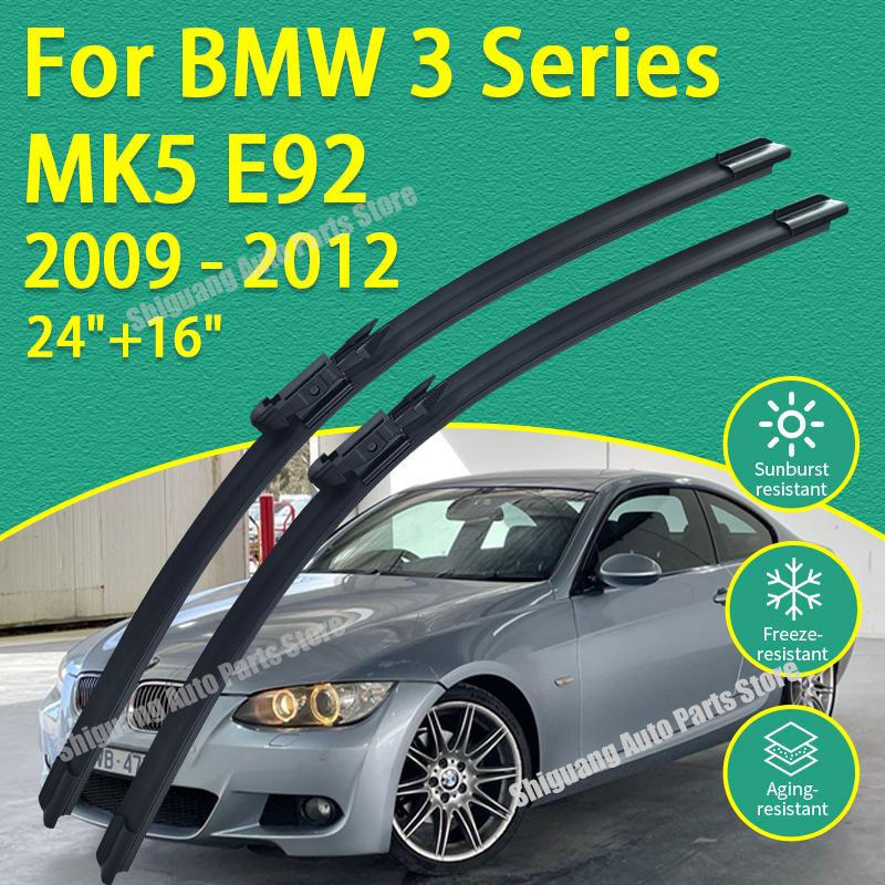 Front Silicone Coating Wipers for For BMW 3 Series MK5 E92 2009 - 2013 24"+16" Car Wiper Windshield Windscreen Blades Accessorie