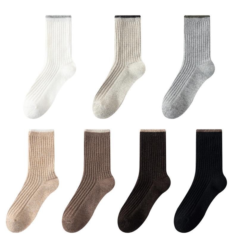 Women Autumn and Winter Thickened Warm Everything Double Needle Tube Wool Socks