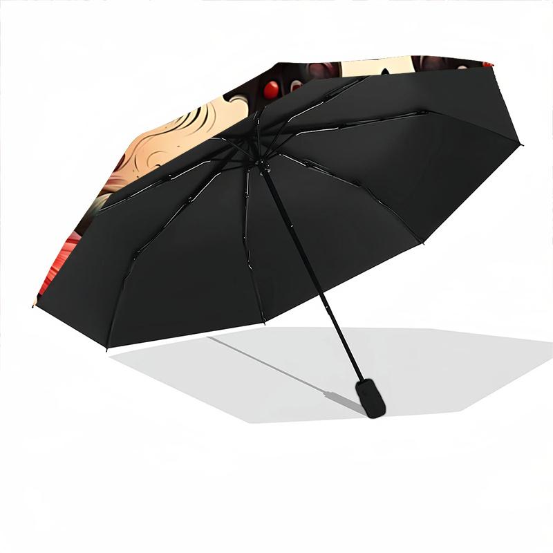 1pc Butterfly Music Automatic Open/close Umbrella, 8-Rib sturdy structure, Portable Travel Umbrella, Parties, Everyday Usel037