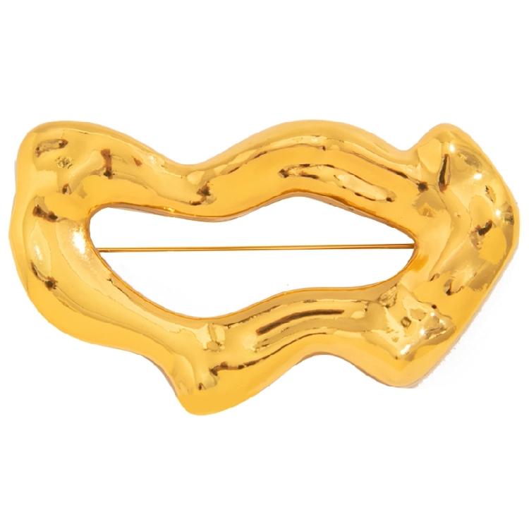 Delicate Hollow Pattern Alloy Brooch Eye Catching Lapel Pin Accessory For Women Seeking Unique Style Accent