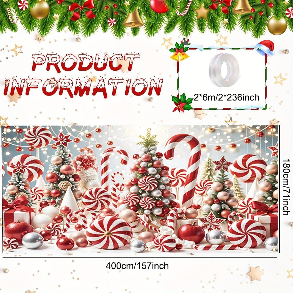 Christmas candy world scene garage door banner, suitable for birthdays, holidays, parties, multiple sizes to choose from