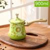 Stainless Steel Coffee Pot with Lid Chocolate Butter Milk Cup Coffee Tea Melting Jug Moka Pot for Office Home Kitchen