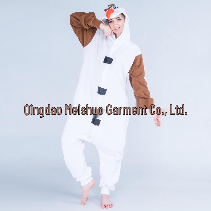 Růžové Modré Zvířecí Kreslené Fleecové Onesie Pyžamo pro Páry - Podzimní/Zimní Kolekce