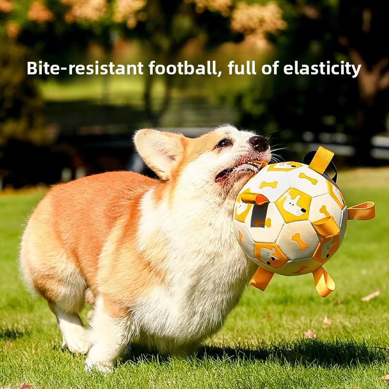 Hund Outdoor Interaktives Fußballspielzeug, Haustier Hund Trainingsspielzeug, Ball zum Kauen und Beißen, Langlebiges und Lustiges Spielzeug für Haustiere