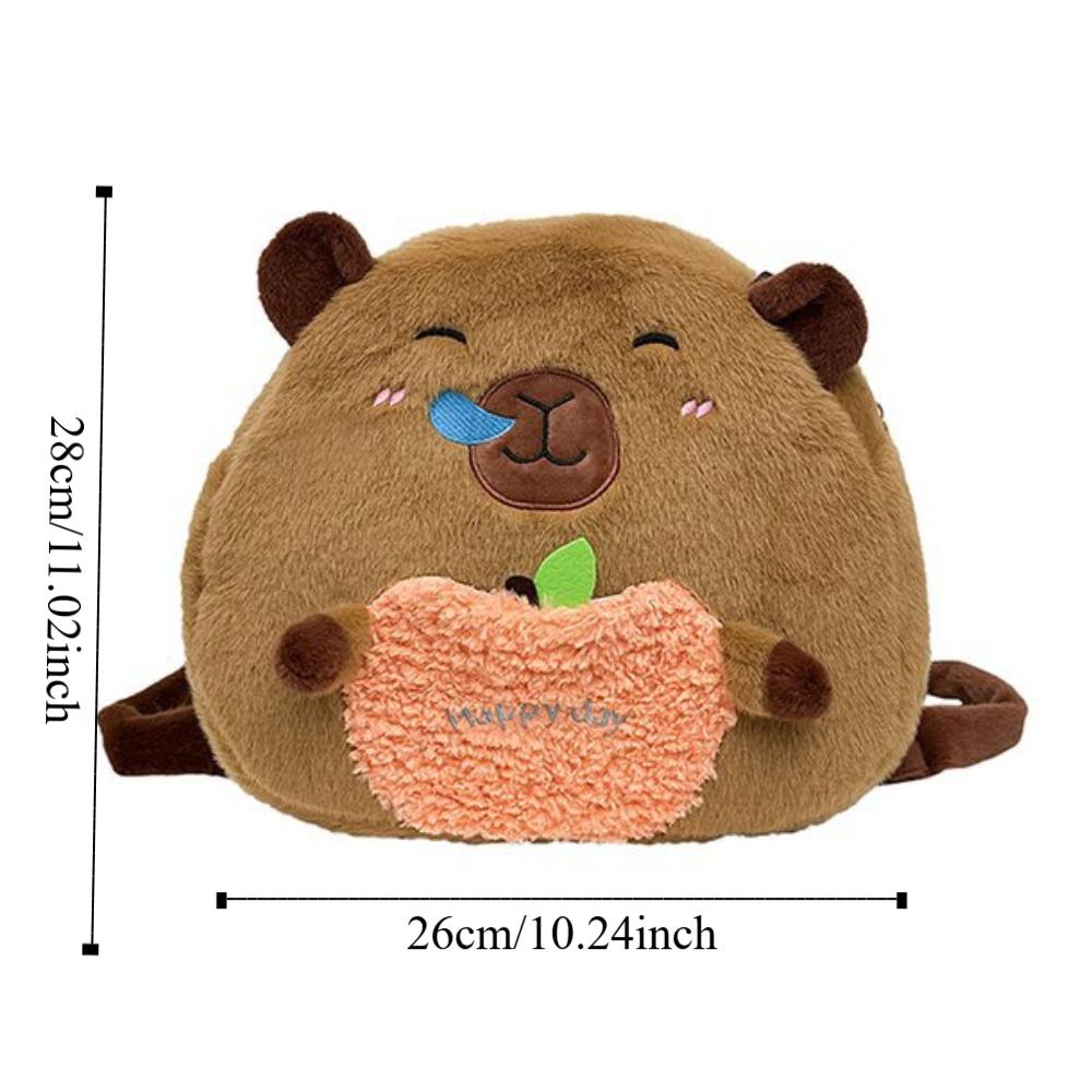 Soft Capyabra Backpack Plush Cartoon Doll Bag Storage Bag Capyabra Plush Bag  Students