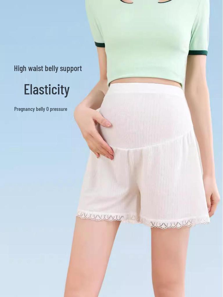 Summer Ice Silk Maternity Anti-Exposure Safety Shorts - Loose, Breathable, and Suitable for Outerwear
