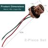 2PCS 7443 Brake Light Bulb Holder, Waterproof LED Bulbs Socket Vehicle Plastic Female Adapter, Turn Signal Lights Brake Lights Socket Pigtail Harness
