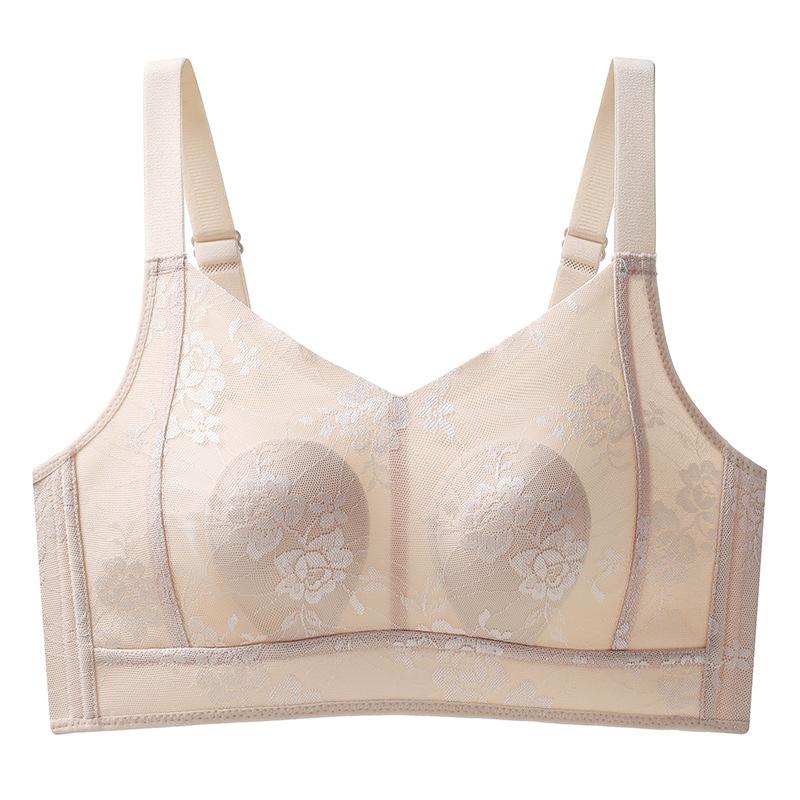 Slimming Bra for Large Breasts No Underwire Light Breathable Anti-sagging Side Breasts Plus-size Full-cup Bra